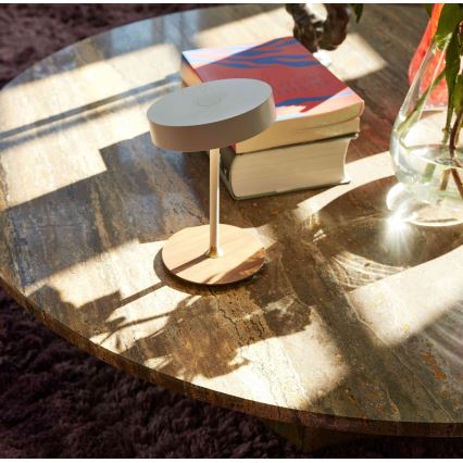 Halo Design 745760 - Lámpara de mesa recargable LED regulable ON THE MOVE LED/2,5W/4000 mAh blanco/madera