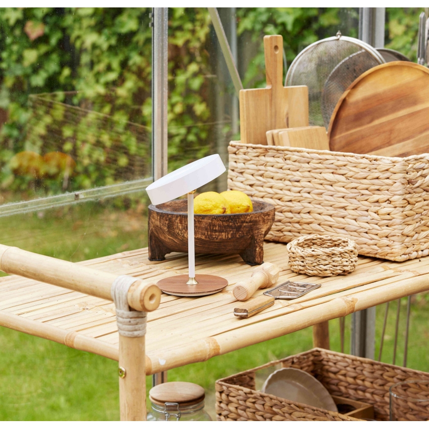 Halo Design 745760 - Lámpara de mesa recargable LED regulable ON THE MOVE LED/2,5W/4000 mAh blanco/madera