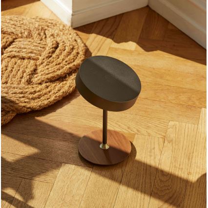 Halo Design 745791 - Lámpara de mesa recargable LED regulable ON THE MOVE LED/2,5W/4000 mAh gris/madera