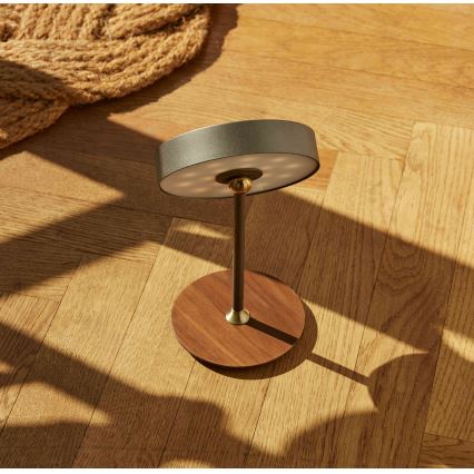 Halo Design 745791 - Lámpara de mesa recargable LED regulable ON THE MOVE LED/2,5W/4000 mAh gris/madera