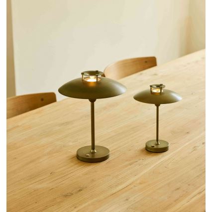 Halo Design 746149 - Lámpara de mesa recargable y regulable para exterior MINI STEPP LED/1,8W/1600 mAh IP44 latón