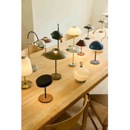 Halo Design 746163 - Lámpara de mesa recargable y regulable para exterior MINI STEPP LED/1,8W/1600 mAh IP44 cromo brillante