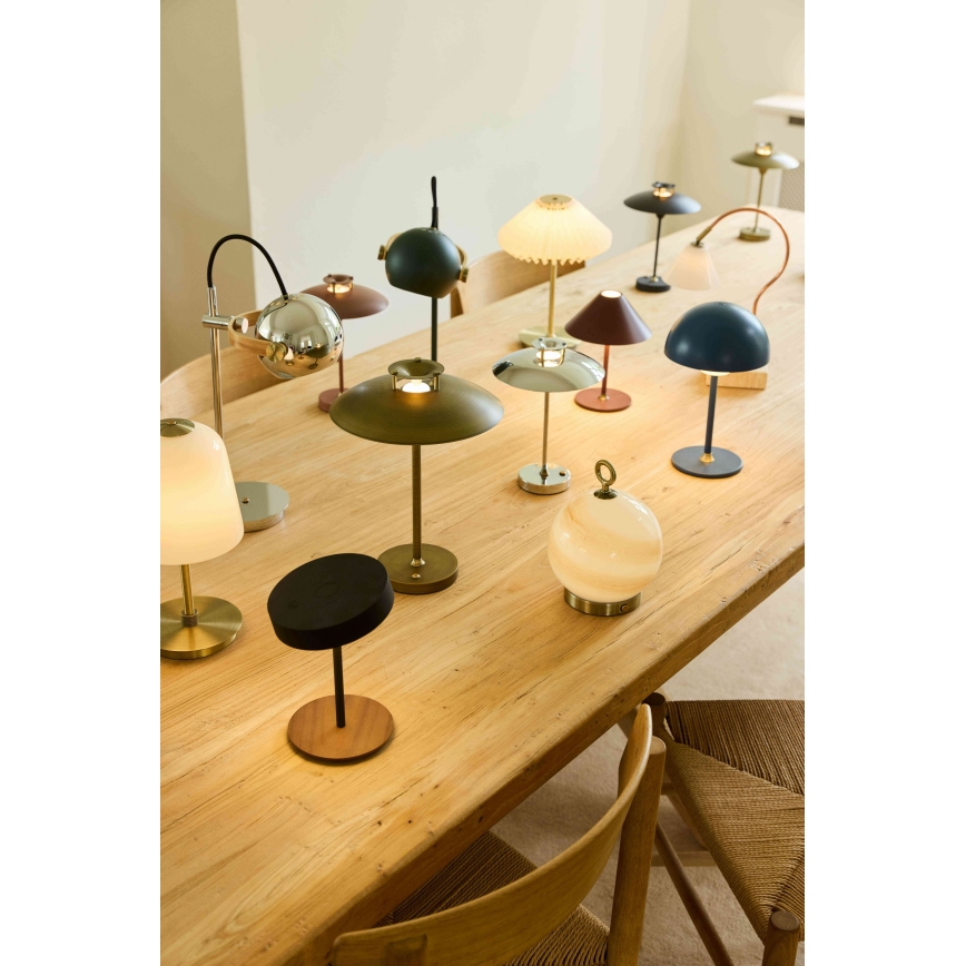 Halo Design 746163 - Lámpara de mesa recargable y regulable para exterior MINI STEPP LED/1,8W/1600 mAh IP44 cromo brillante