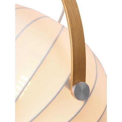 Halo Design 746347 - Lámpara colgante suspendida por cable DC 1xE27/40W/230V, diámetro 40 cm, blanco/roble