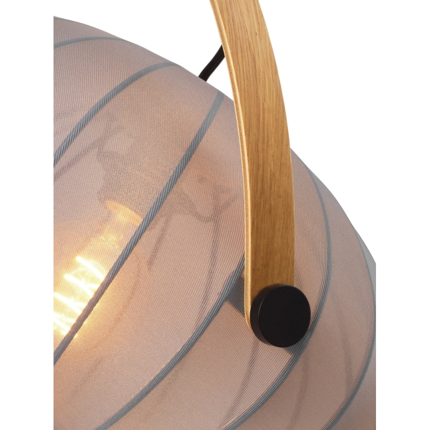 Halo Design 746354 - Lámpara colgante con cable DC 1xE27/40W/230V Ø 40 cm gris/roble