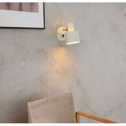 Halo Design 746873 - Aplique de pared VOGUE 1xE27/40W/230V crema/latón