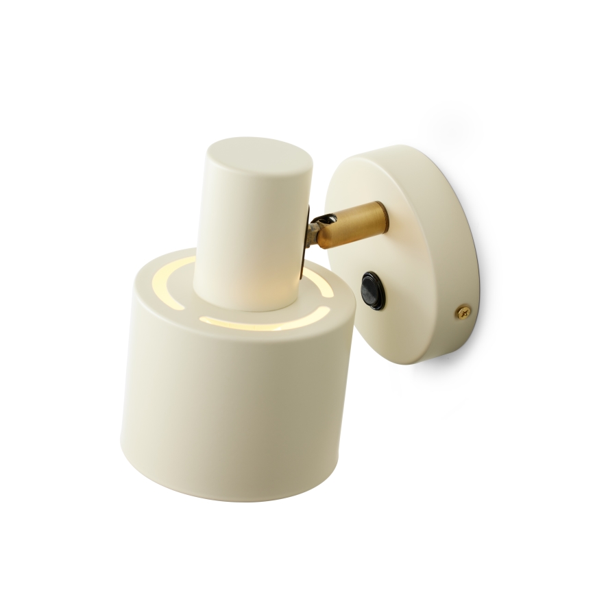 Halo Design 746873 - Aplique de pared VOGUE 1xE27/40W/230V crema/latón