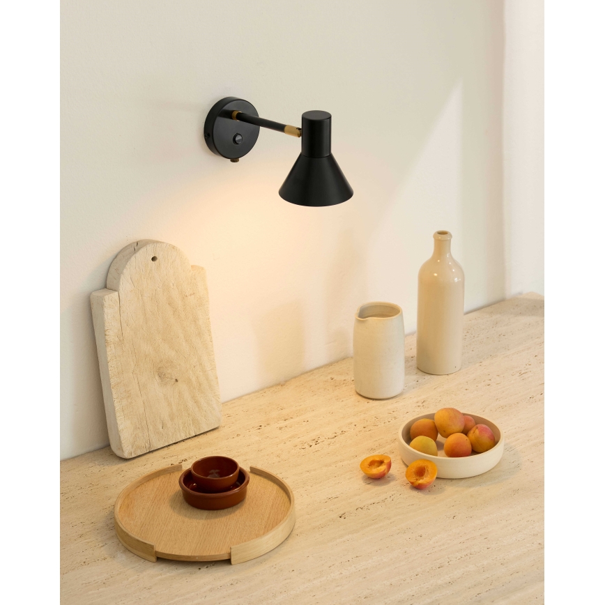 Halo Design 747450 - Aplique de pared STYLE 1xE14/25W/230V negro/latón