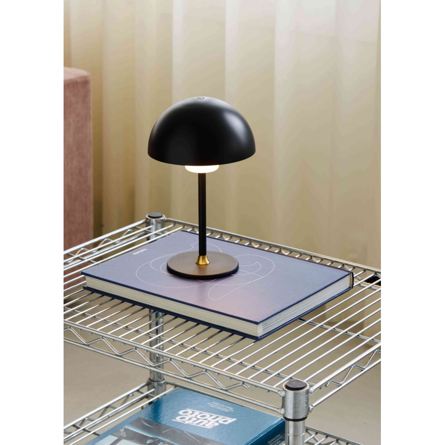 Halo Design 747573 - Lámpara de sobremesa recargable y regulable MOON LIGHT LED/2,7W/2600 mAh negra