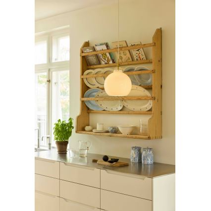 Halo Design 748068 - Lámpara colgante con cable TOSCANA 1xE27/40W/230V Ø 36 cm crema/latón