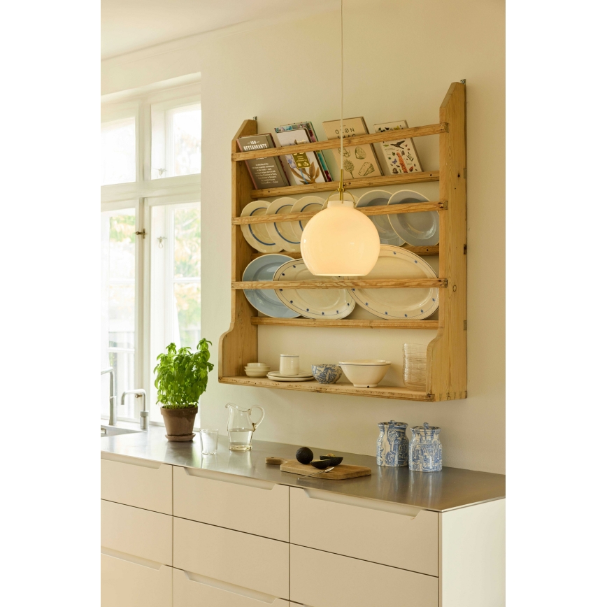 Halo Design 748068 - Lámpara colgante con cable TOSCANA 1xE27/40W/230V Ø 36 cm crema/latón