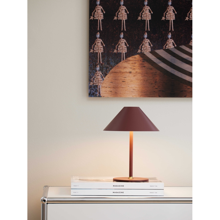 Halo Design 800834 - Lámpara de mesa recargable y regulable para exterior HYGGE LED/3W/4000 mAh IP54 burdeos