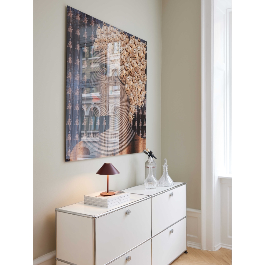 Halo Design 800834 - Lámpara de mesa recargable y regulable para exterior HYGGE LED/3W/4000 mAh IP54 burdeos