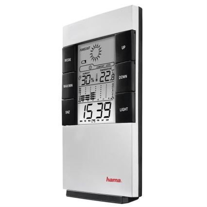 Hama - Estación meteorológica con pantalla LCD y alarma 2xAAA