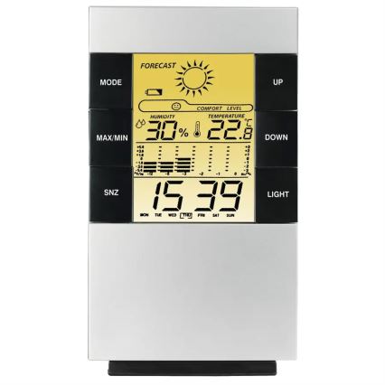 Hama - Estación meteorológica con pantalla LCD y alarma 2xAAA