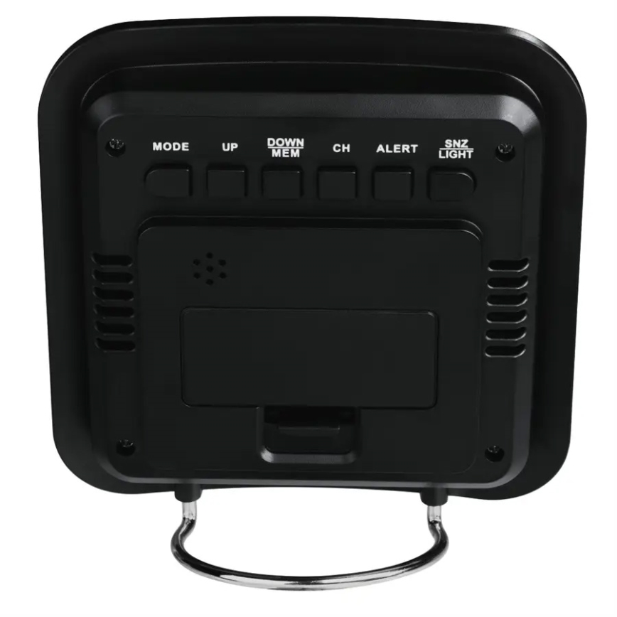 Hama - Estacion meteorologica con pantalla LCD y despertador 2xAA + 2xAAA negro