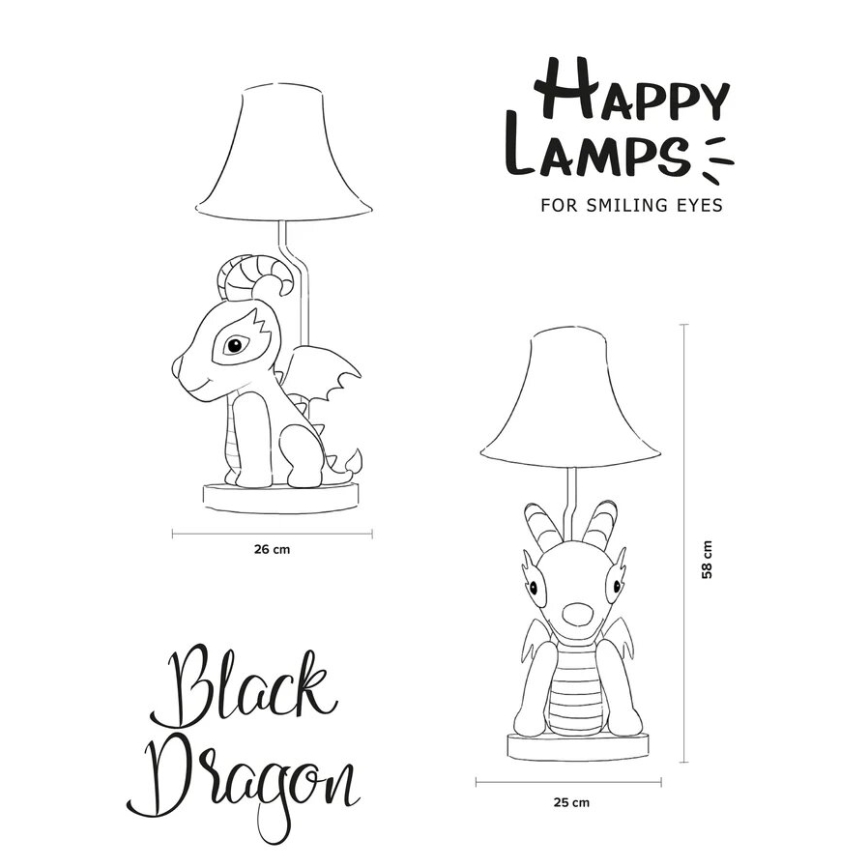 Happy Lamps - Lámpara de mesa infantil LED DRAGON LED/5,4W/230V dragón