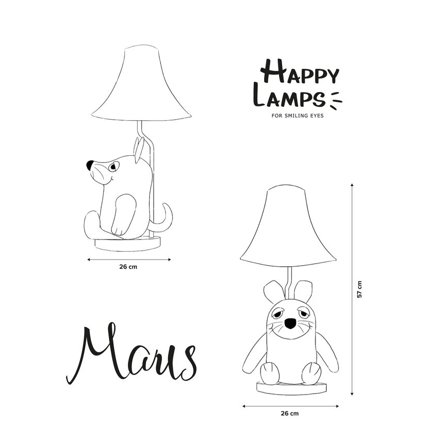 Happy Lamps - Lámpara de mesa infantil LED RATÓN DE SENDUNG MIT DER MAUS LED/5,4W/230V ratón