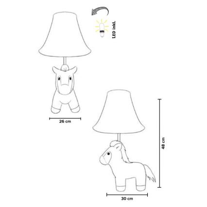 Happy Lamps - Lámpara de mesa LED infantil ELVIS LED/5,4W/230V caballo