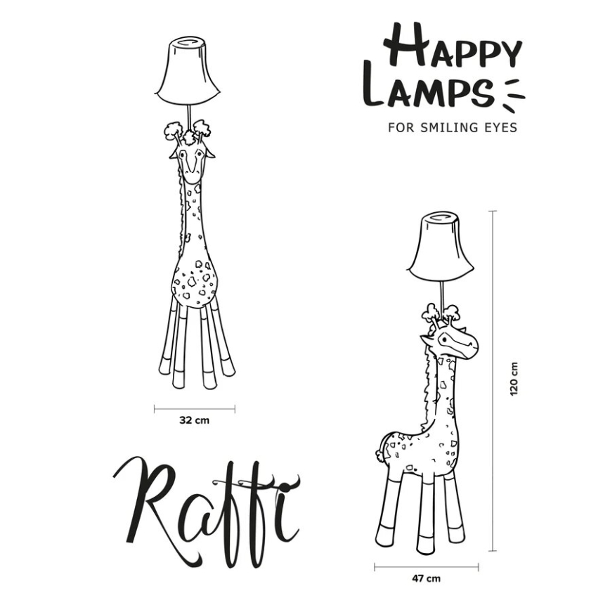Happy Lamps - LED Lámpara de pie infantil RAFFI LED/5,4W/230V jirafa