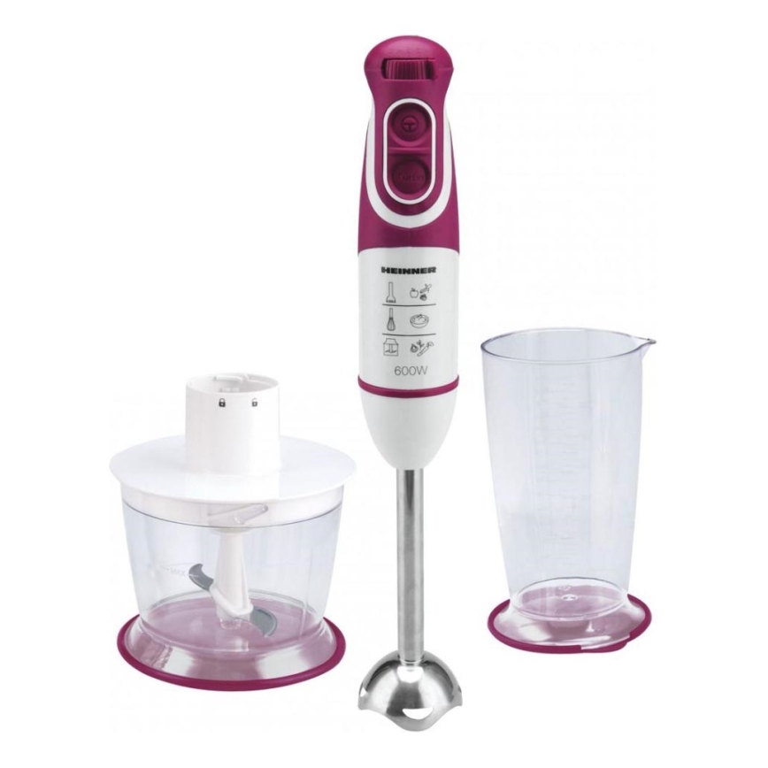 Heinner HB-600BG - Batidora de mano 600W/230V violeta/blanco