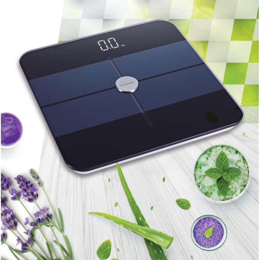 Heinner HBS-BTH180BK - Báscula personal digital 2xAAA negra/azul