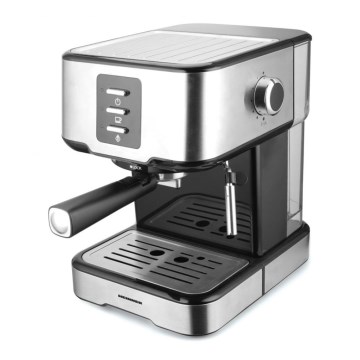 Heinner HEM-850IXBK - Cafetera espresso de palanca 850 W/230 V acero inoxidable/negro