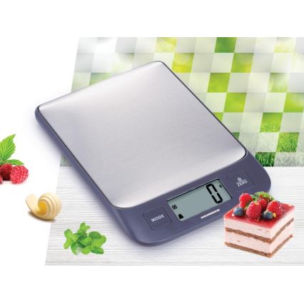 Heinner HKS-5IXBK - Báscula de cocina digital 2xAAA gris/cromo mate