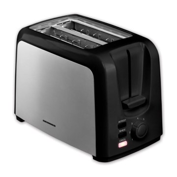 Heinner HTP-700BKSS - Tostadora de 2 ranuras 700W/230V negro/cromo mate