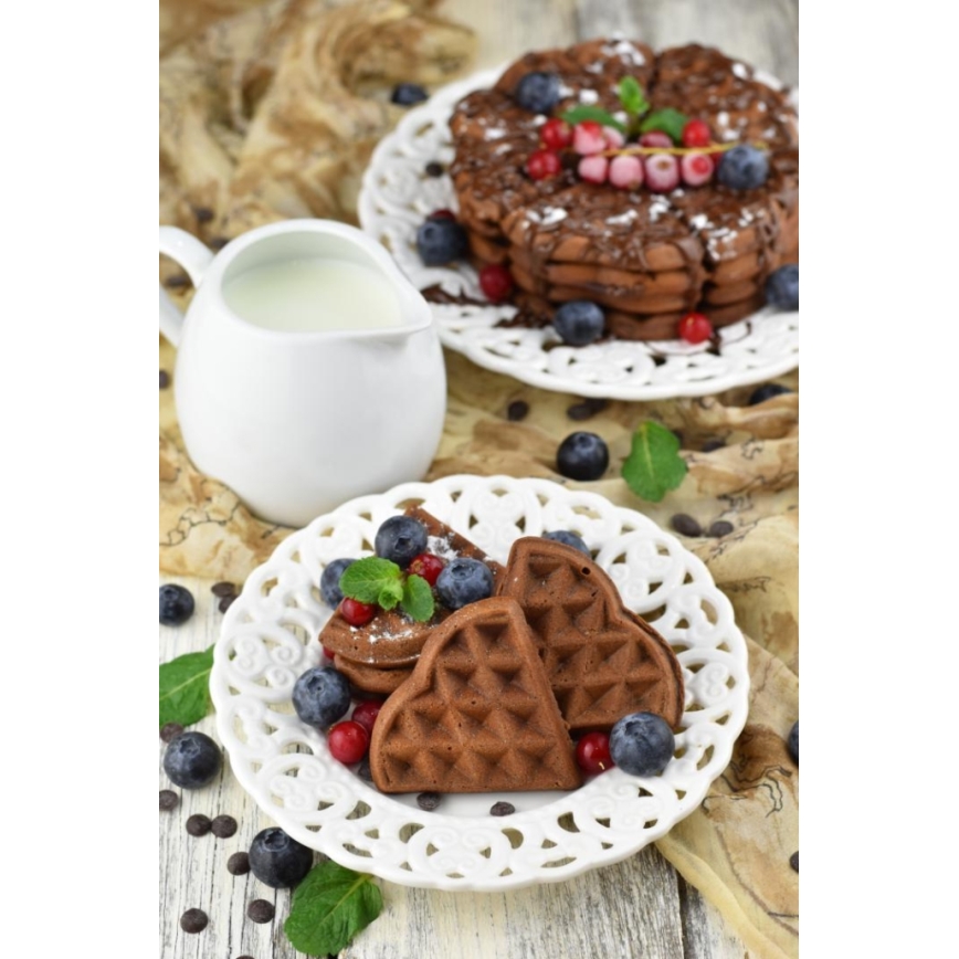 Heinner HWF-1000CR - Gofrera 1000W/230V negra/oro rosa