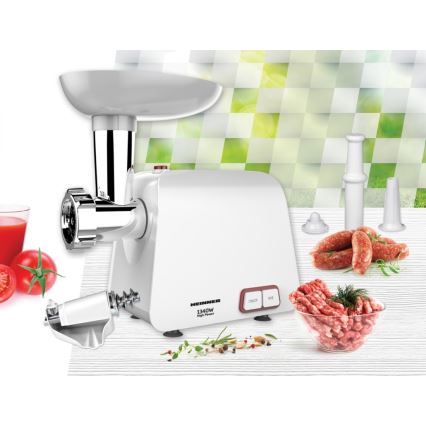 Heinner MG-1340WH - Picadora de carne 1340W/230V blanca