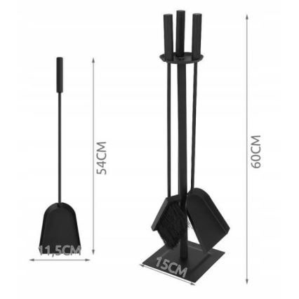 Herramientas para chimeneas acero inoxidable 4 uds.