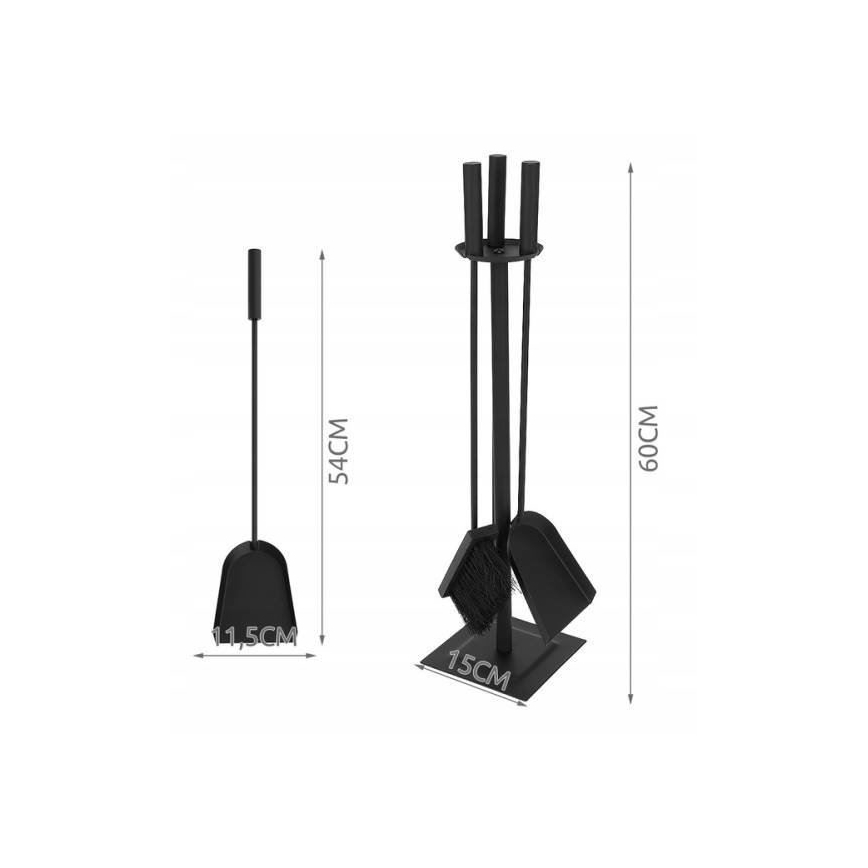 Herramientas para chimeneas acero inoxidable 4 uds.