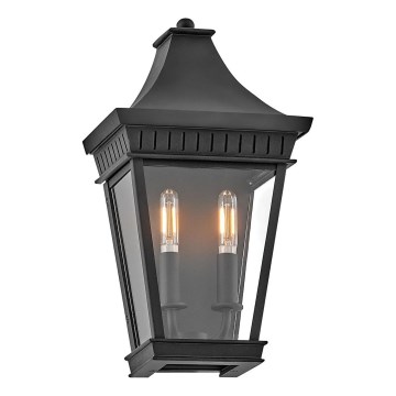 Hinkley - Aplique de exterior CHAPEL HILL 2xE14/40W/230V IP44 negro