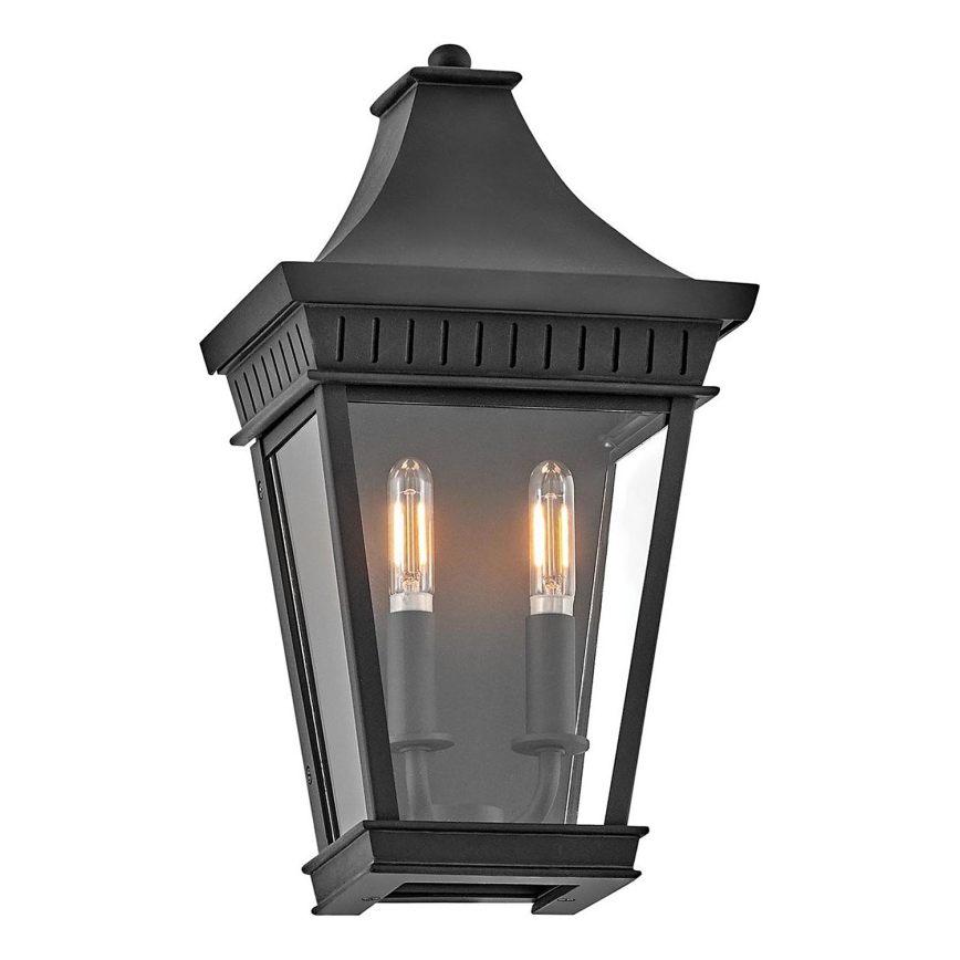 Hinkley - Aplique de exterior CHAPEL HILL 2xE14/40W/230V IP44 negro
