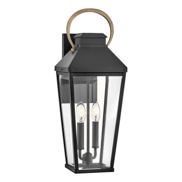 Hinkley - Aplique de exterior DAWSON 2xE14/40W/230V IP44 negro