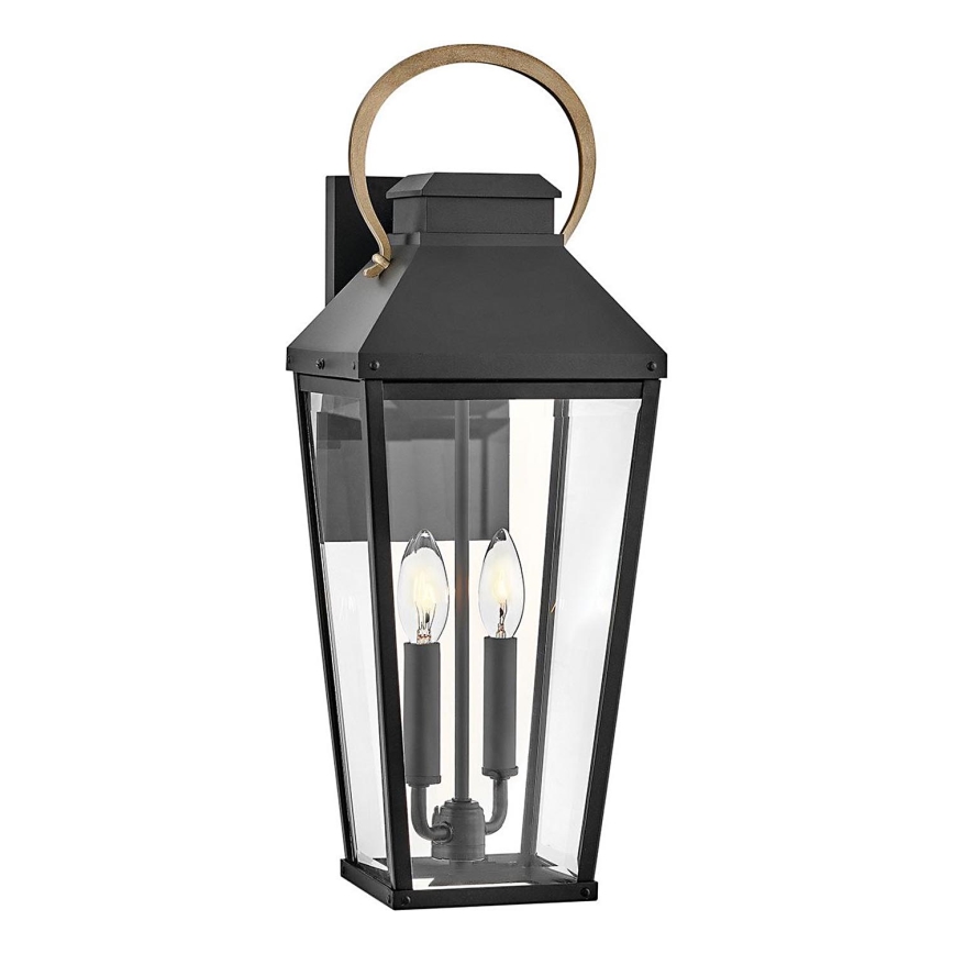 Hinkley - Aplique de exterior DAWSON 2xE14/40W/230V IP44 negro