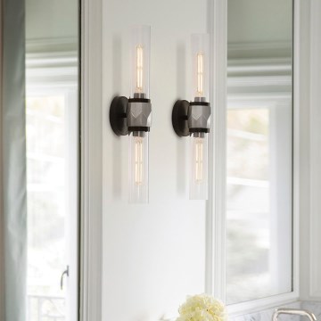 Hinkley - Aplique de pared para baño ELLISON 2xE27/40W/230V IP44 negro