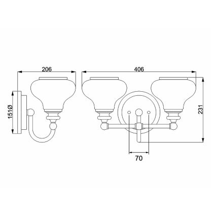 Hinkley - Lámpara LED de baño AINSLEY 2xG9/3W/230V IP44