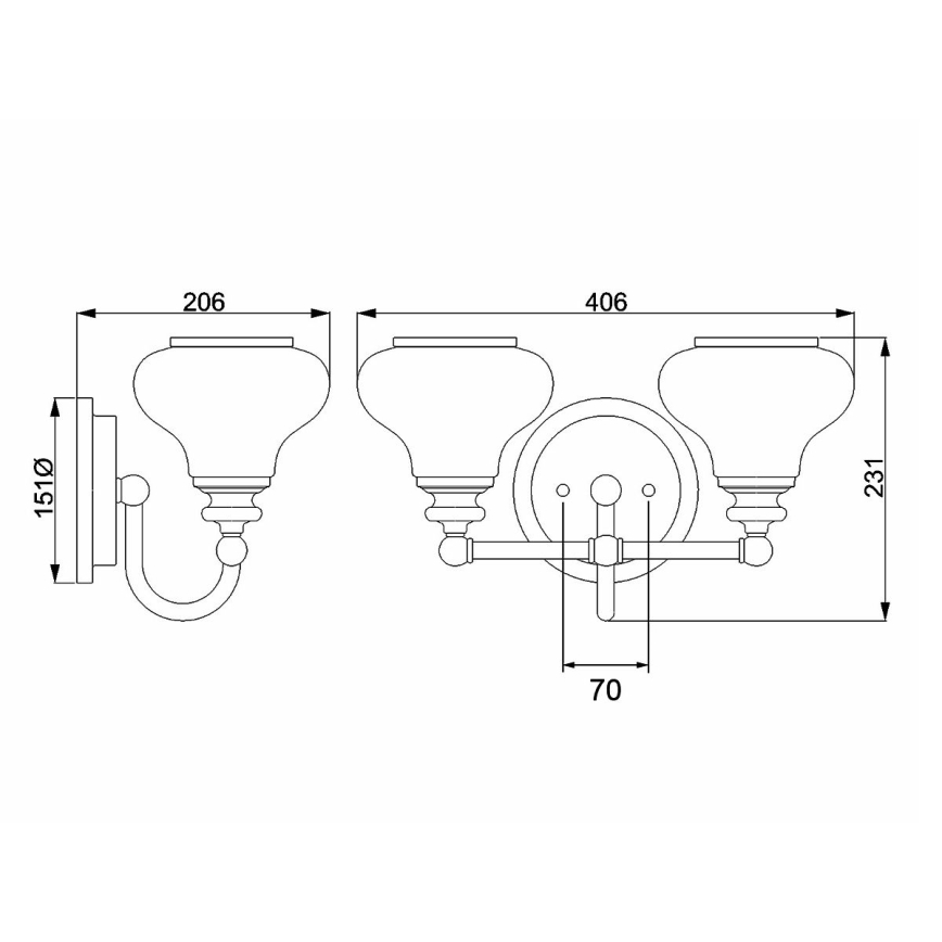 Hinkley - Lámpara LED de baño AINSLEY 2xG9/3W/230V IP44