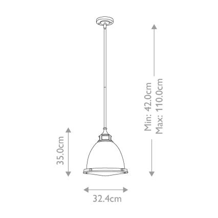 Hinkley - Lámpara colgante AMELIA 1xE27/60W/230V latón