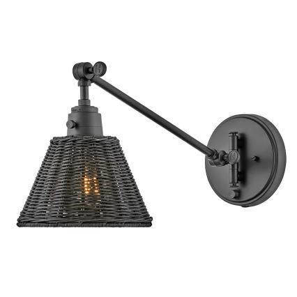 Hinkley - Aplique de pared tipo foco ARTI 1xE27/60W/230V, negro