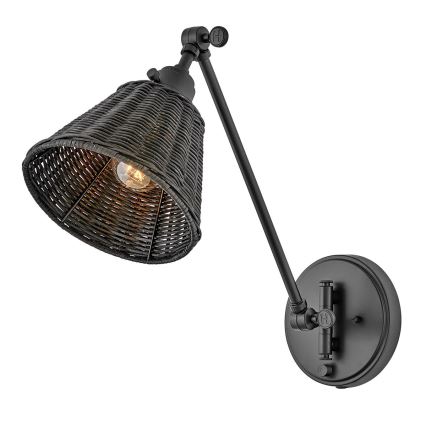 Hinkley - Aplique de pared tipo foco ARTI 1xE27/60W/230V, negro