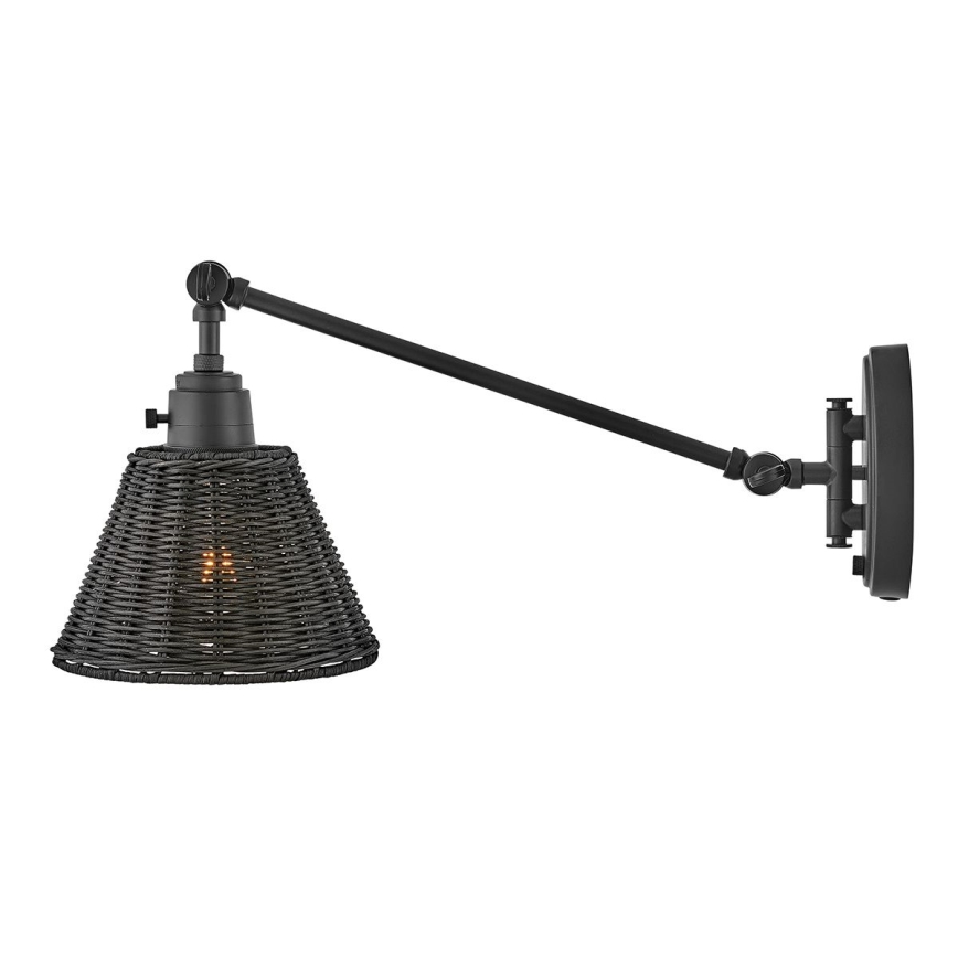 Hinkley - Aplique de pared tipo foco ARTI 1xE27/60W/230V, negro