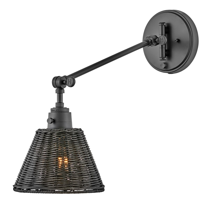 Hinkley - Aplique de pared tipo foco ARTI 1xE27/60W/230V, negro