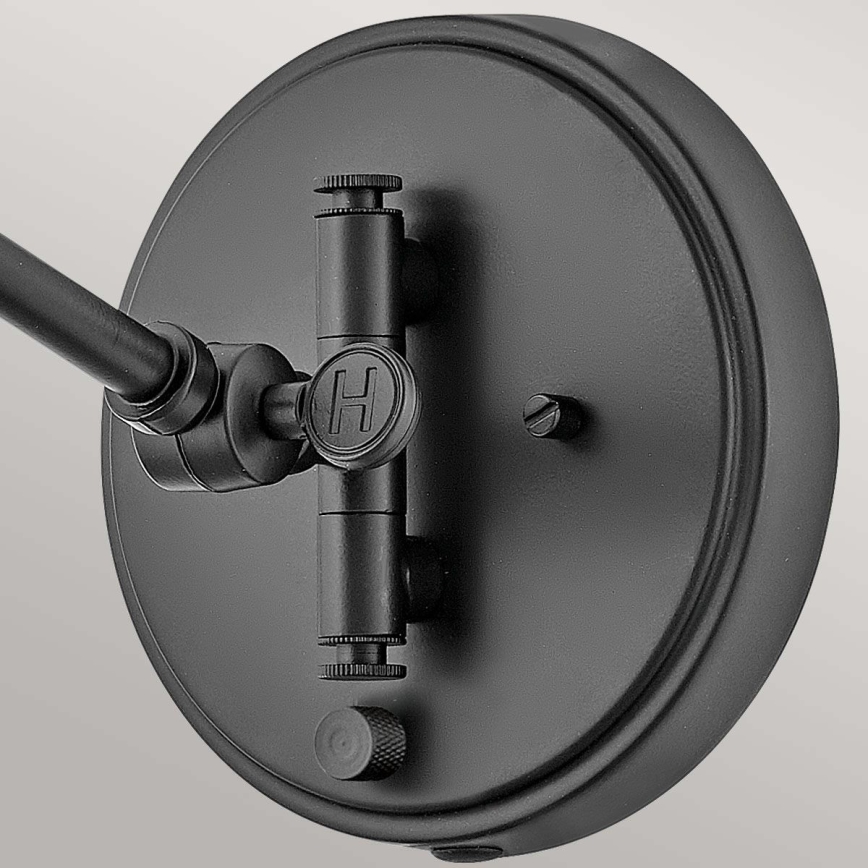 Hinkley - Aplique de pared tipo foco ARTI 1xE27/60W/230V, negro