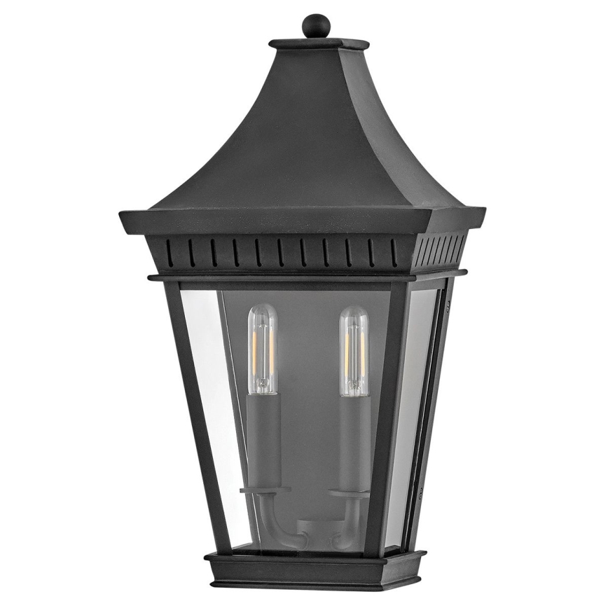 Hinkley - Aplique de exterior CHAPEL HILL 2xE14/40W/230V IP44 negro