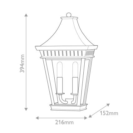 Hinkley - Aplique de exterior CHAPEL HILL 2xE14/40W/230V IP44 negro