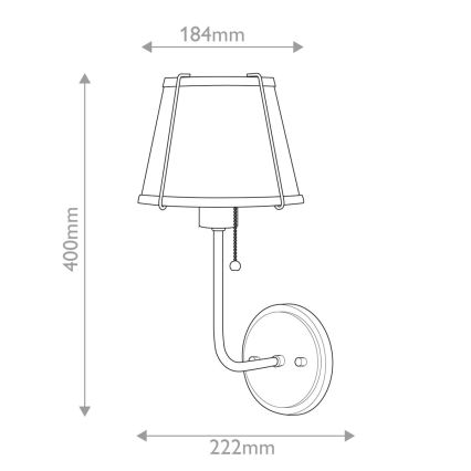 Hinkley - Aplique CLARKE 1xE27/40W/230V latón/blanco