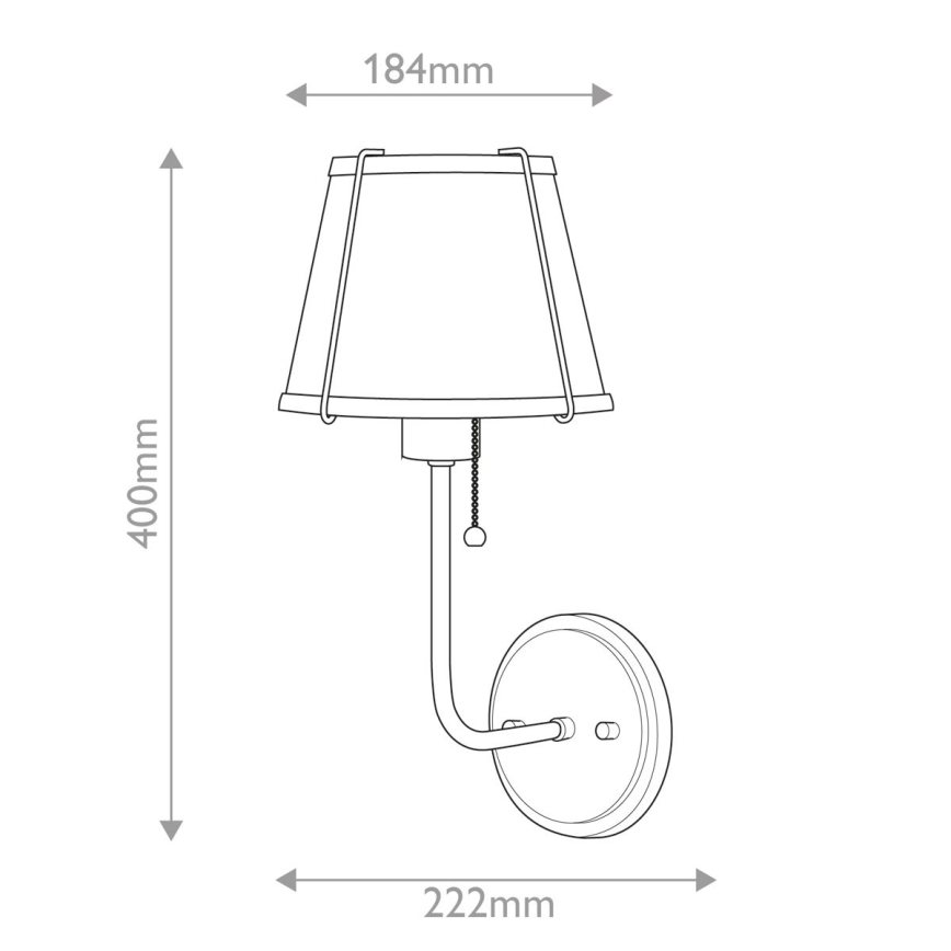 Hinkley - Aplique CLARKE 1xE27/40W/230V latón/blanco